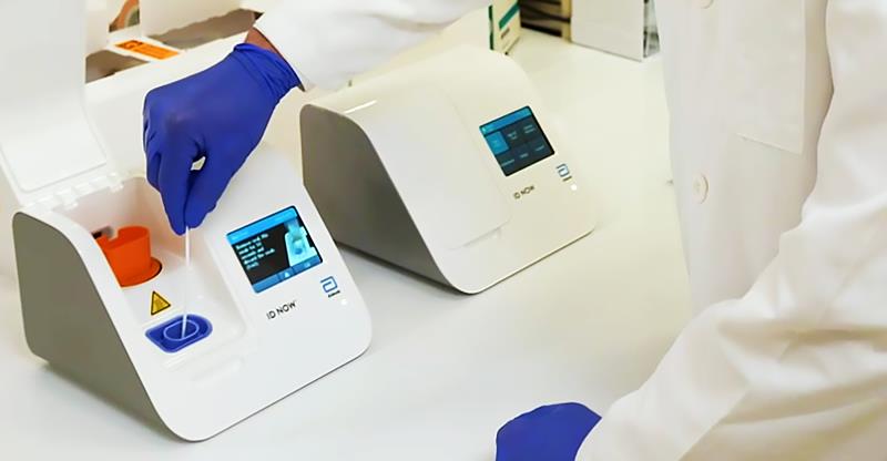 Testing being performed on Abbott’s ID NOW platform. (Photo credit: Abbott Laboratories)