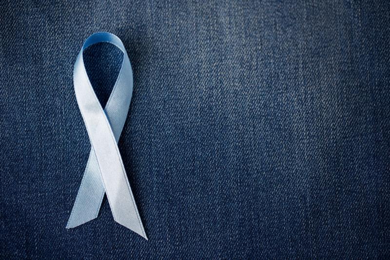 Blue prostate cancer awareness ribbon