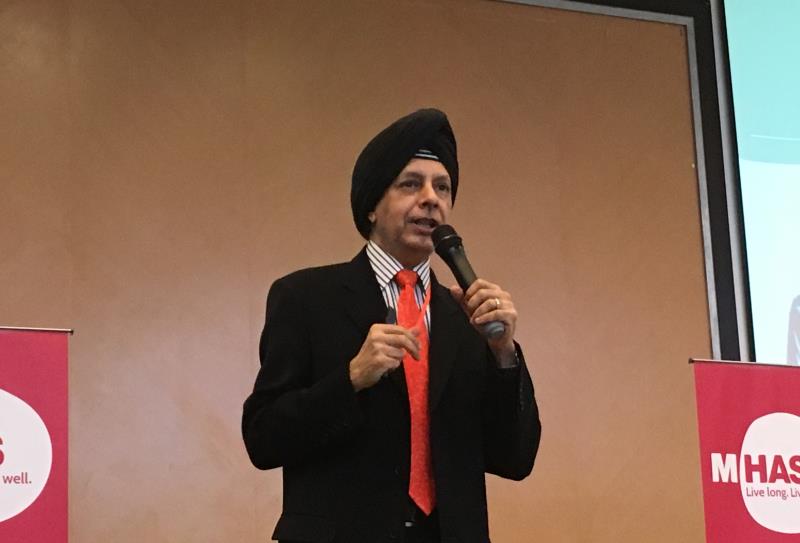 Dato’ Dr Rajbans Singh, consultant geriatrician, speaking at MHAS 2019.