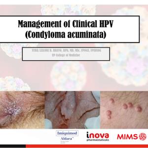 Management of Clinical HPV (Condyloma acuminata)