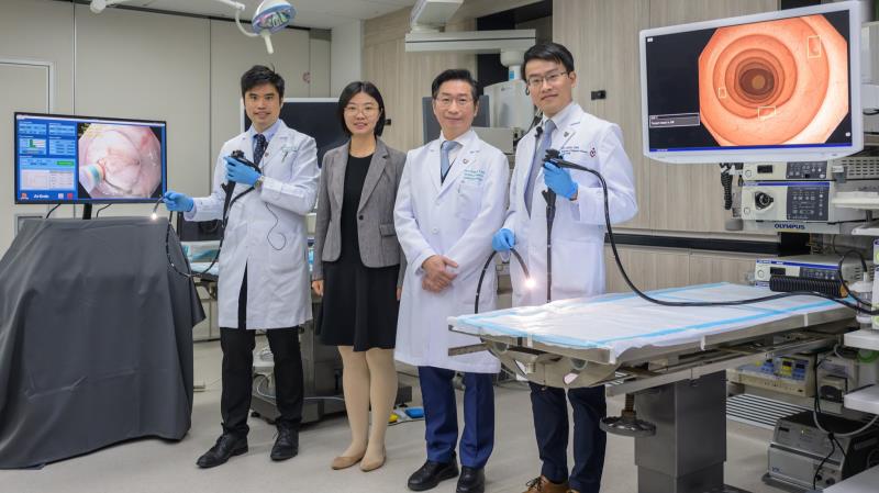 From left: Dr Hon-Chi Yip, Prof Qi Dou, Prof Philip Chiu, Dr Louis Lau