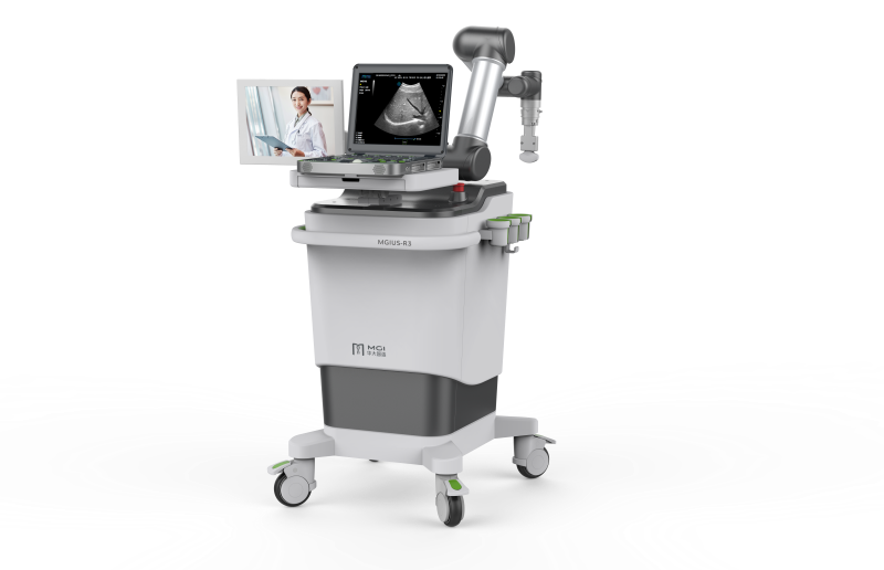 The patient-side subsystem of the MGIUS-R3. Image provided by Ruizhong Ye, MD, Department of Ultrasound Medicine, Zhejiang Pr