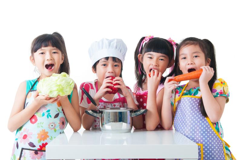 Let kids watch other children eating veggies and they will follow suit.