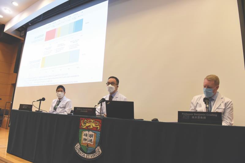 HKU researchers, from left: Dr Michael Ni, Prof Gabriel Leung, Prof Benjamin Cowling